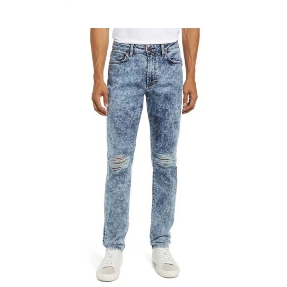 MONFRERE Brando Distressed Slim Fit Jeans In Santa Cruz, New Mens Size 33